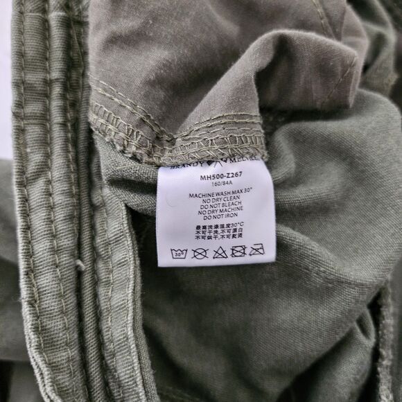 Brandy Melville Kim Cargo Pants 27 Green Adjustable Waist Drawstring Y2K Relaxed - Picture 4 of 11